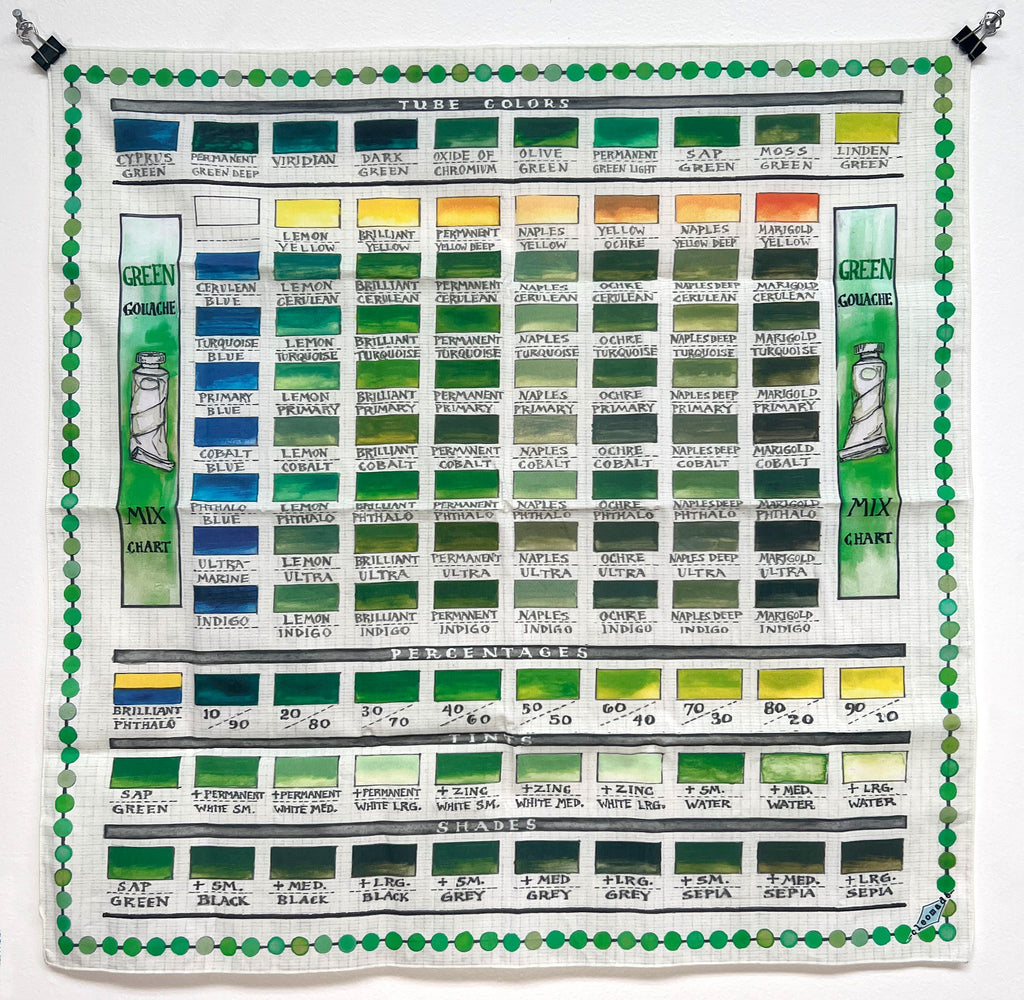 Green Mixing Chart Scarf / Bandana