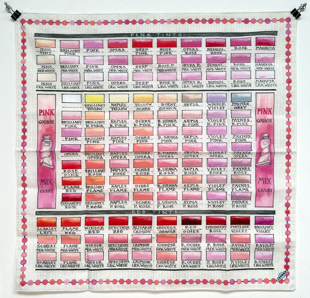 Pink Mixing Chart Scarf / Bandana