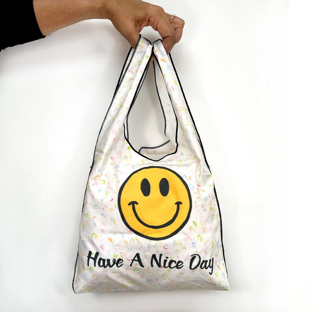 Smiley Tote Bag White